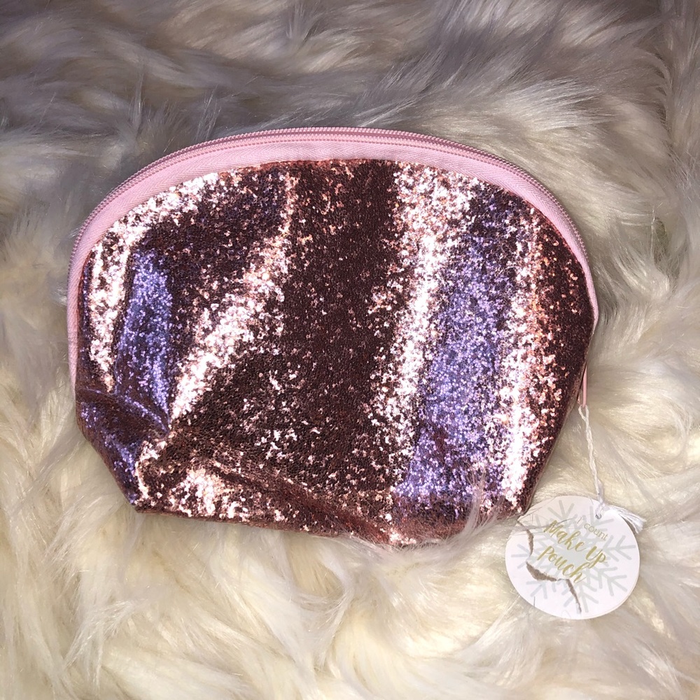 Pink Glittery Plastic Makeup Bag